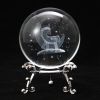 1pc Crystal Ball Art Decoration; Decoration Craft; Crystal Ball Valentine's Day Gifts Birthday Gifts - Unicorn - Silver