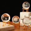 1pc Crystal Ball Art Decoration; Decoration Craft; Crystal Ball Valentine's Day Gifts Birthday Gifts - Unicorn - Silver