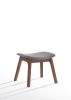Whitney Modern Grey & Walnut Accent Chair & Ottoman - as Pic
