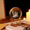 1pc Crystal Ball Art Decoration; Decoration Craft; Crystal Ball Valentine's Day Gifts Birthday Gifts - Unicorn - Silver